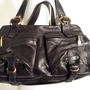 Francesco Biasia Navy Satchel Handbag